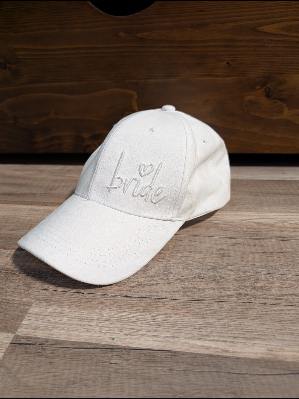 "Bride" Embroidered Baseball Cap - White